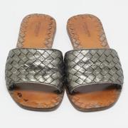 Pre-owned Leather sandals Bottega Veneta Vintage , Gray , Dames