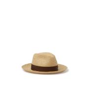 Raffia Straw Hat Borsalino , Brown , Dames