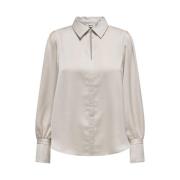 Plooiendetailshirt in Moonbeam Beige Only , Beige , Dames