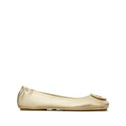 Gouden platte schoenen met dubbel T-motief Tory Burch , Yellow , Dames