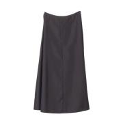 Zwarte Taffeta Lange Rok Moschino , Black , Dames