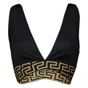 Bikini Top met Greca Rand Versace , Black , Dames