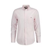 Klassieke Gestreepte Regular Fit Overhemd Gant , Pink , Heren