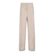 Elegante Ivory Palazzo Broek Blanca Vita , Beige , Dames