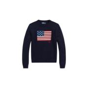 Trek Vlag In Katoenmix Marine Ralph Lauren , Blue , Dames