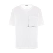 Wit Katoenen T-shirt met Zak Brunello Cucinelli , White , Dames