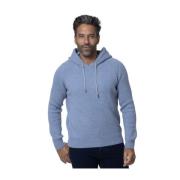 Blauwe Cashmere Hooded Sweatshirt Gran Sasso , Blue , Heren