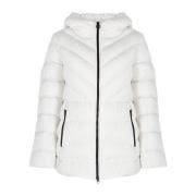 Gewatteerde Jas met Capuchon Geox , White , Dames