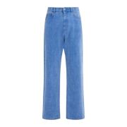 Bleached Coated Denim Jeans Cobalt Marni , Blue , Heren