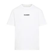 Porselein Logo T-shirt Jil Sander , White , Heren