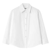 Witte Katoenen Poplin Cropped Shirt Jil Sander , White , Dames