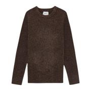 Zachte Gebreide Crewneck Trui Nn07 , Brown , Heren