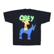 Zwarte Heavyweight Tee Off T-Shirt Obey , Black , Heren