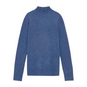 Gebreide Mock Neck Sweater Bering Sea Nn07 , Blue , Heren