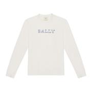 Logo Crewneck Sweatshirt Bally , White , Dames