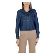 Herfst/Winter Dames Katoenen Overhemden Collectie Street One , Blue , ...