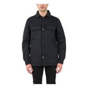 Scuba Overshirt met knoopsluiting Dondup , Black , Heren