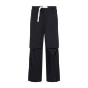 Navy Blauwe Katoenen Broek Jil Sander , Blue , Heren