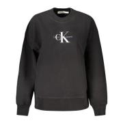 Zwarte Sweatshirt met Print en Lange Mouwen Calvin Klein , Black , Dam...