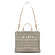 Groene Geweven Raffia Tote Tas Marni , Green , Dames