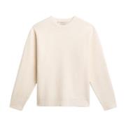 Witte Heritage Crewneck Gebreide Trui Golden Goose , White , Heren