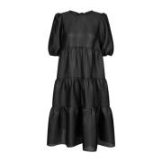 Chique Zwarte Jurk met Striknek Cras , Black , Dames