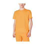 Katoenen Heren T-shirt Lente/Zomer Collectie Suns , Orange , Heren