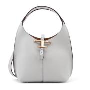 Leren handtas met T-Timeless detail Tod's , Gray , Dames