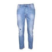 Grijze Katoen Elastaan Jeans Daniele Alessandrini , Blue , Heren