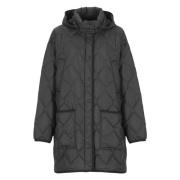 Gewatteerde Zwarte Donsjas met Capuchon Woolrich , Black , Dames