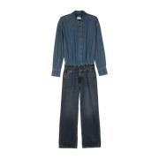 Blauwe Denim Overall met Tessie Stijl Haikure , Multicolor , Dames