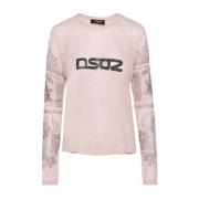 Logo T-shirt in diverse kleuren Dsquared2 , Pink , Dames