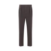 Bruine Katoenen Gabardine Broek Brunello Cucinelli , Brown , Heren