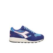 Blauwe Leren Sneaker Heren Collectie Diadora , Blue , Heren