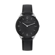 Zwarte heren quartz analoog horloge Pierre Cardin , Black , Heren