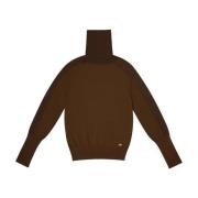 Gouden Logo Pullover Sweater Bally , Brown , Dames