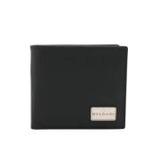 Pre-owned Leather wallets Bvlgari Vintage , Black , Heren