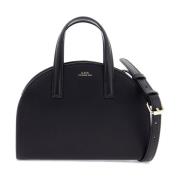 Leren halvemaan tote tas A.p.c. , Black , Dames