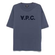 Katoenen T-shirt met Designerscode A.p.c. , Blue , Heren