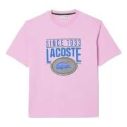 Tee-Shirt T-shirt Lacoste , Pink , Heren