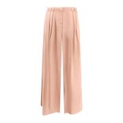 Eco-Viscose Cupro Broek met Plooien Giorgio , Pink , Dames