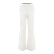 Beige Flare Jeans met decoratieve knopen Kocca , Beige , Dames