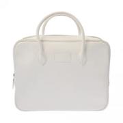 Pre-owned Leather handbags Hermès Vintage , White , Heren