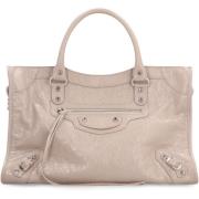 Gestikte Leren City Tas Balenciaga , Brown , Dames