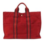 Pre-owned Canvas totes Hermès Vintage , Red , Dames