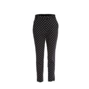 Polka Dot Slim Broek Fracomina , Black , Dames