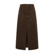 Corduroy Midi Rok met Voorzakken Pepe Jeans , Brown , Dames