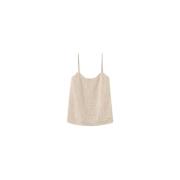 Top met pailletten en parels Twinset , Beige , Dames