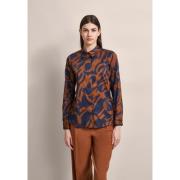 Blouse met Grafische Print in Bruin en Blauw Bugatti , Multicolor , Da...