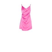 Satin gedrapeerde minijurk Rinascimento , Pink , Dames